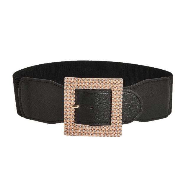 Big buckle black color women elastic belet corset belt