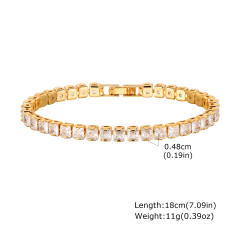 Luxury gold plated copper full diamond cuban link chain tennis chain bracelet collection