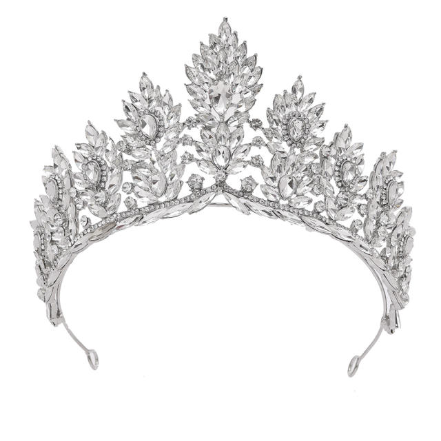 Bride Crown Beauty Pageant Concept Crown Baroque Alloy Crown Wedding Dress Accessories