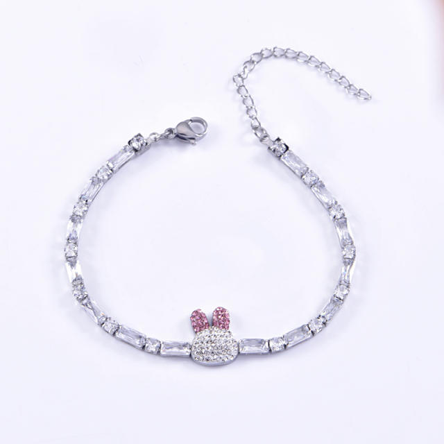 Simple Zircon Full Diamond Animal Bracelet Girlfriend Birthday Gift stainless steel tennis bracelet