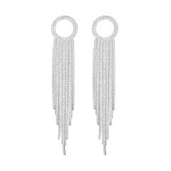Delicate colorful rhinestone tassel diamond earrings party wedding earrings