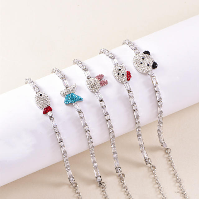 Simple Zircon Full Diamond Animal Bracelet Girlfriend Birthday Gift stainless steel tennis bracelet