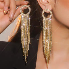 Delicate colorful rhinestone tassel diamond earrings party wedding earrings