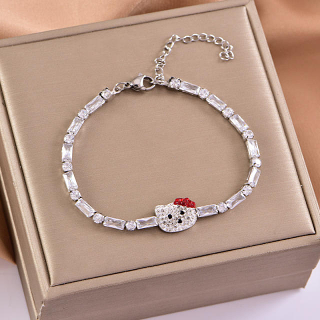 Simple Zircon Full Diamond Animal Bracelet Girlfriend Birthday Gift stainless steel tennis bracelet