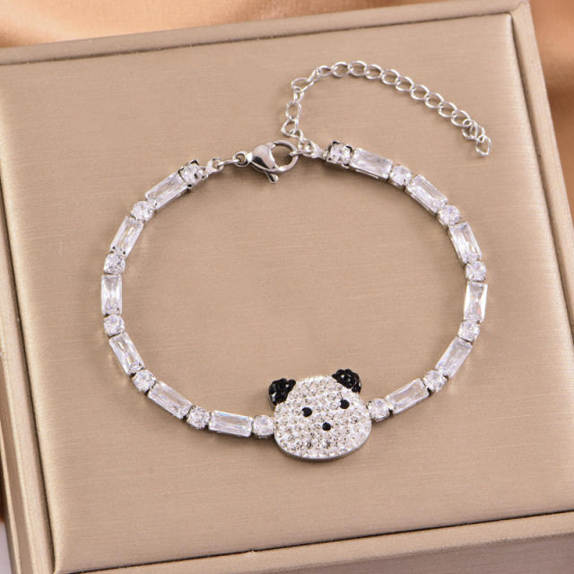 Simple Zircon Full Diamond Animal Bracelet Girlfriend Birthday Gift stainless steel tennis bracelet