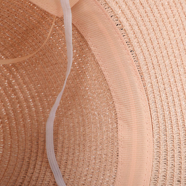 Women's Woven Straw Hat Summer All-match Seaside Bow Anti-sunscreen Hat