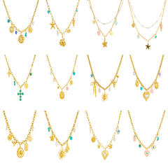 Fashion spiral oval heart-shaped large pendant sweater chain charm necklace collection