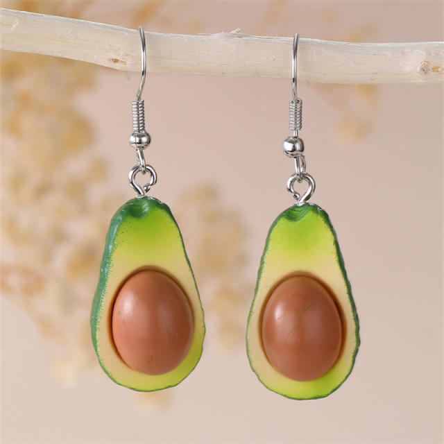 Funny simulation fruit resin earrings strawberry lemon seasonal fruit female ear jewelry