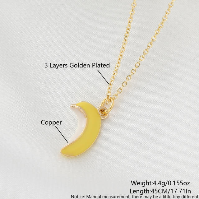 Copper gold-plated cute mini fruit necklace cherry strawberry accessories personalized pendant necklace