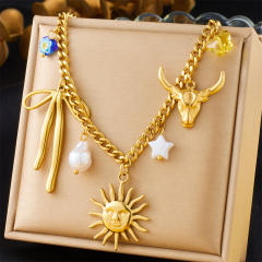 Fashion spiral oval heart-shaped large pendant sweater chain charm necklace collection