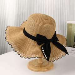 Summer new wave straw hat outdoor leisure sun hat fashion bow sun hat
