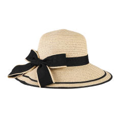 Women's Woven Straw Hat Summer All-match Seaside Bow Anti-sunscreen Hat