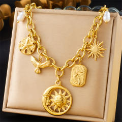 Fashion spiral oval heart-shaped large pendant sweater chain charm necklace collection