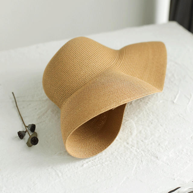 Summer Hat New Women's Sun Hat Folding Beach Hat Big Brim Travel Sun Protection Hepburn Wind Sun Hat