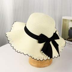 Summer new wave straw hat outdoor leisure sun hat fashion bow sun hat