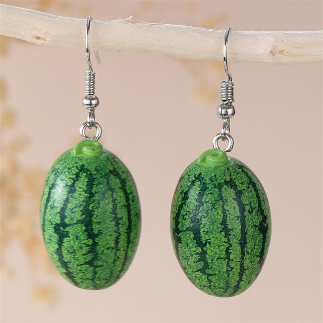 Funny simulation fruit resin earrings strawberry lemon seasonal fruit female ear jewelry
