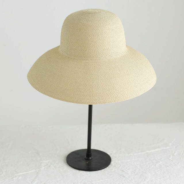 Summer Hat New Women's Sun Hat Folding Beach Hat Big Brim Travel Sun Protection Hepburn Wind Sun Hat