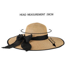 Summer Big Brim Sun Hat Outdoor Bow Straw Hat UV Protection Beach Hat