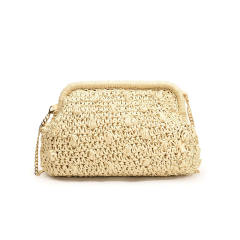 Straw Bag 2025 New Mori Sweet Girl Fashion Hollow Shoulder Bag Stylish Chain Crossbody Beach Bag