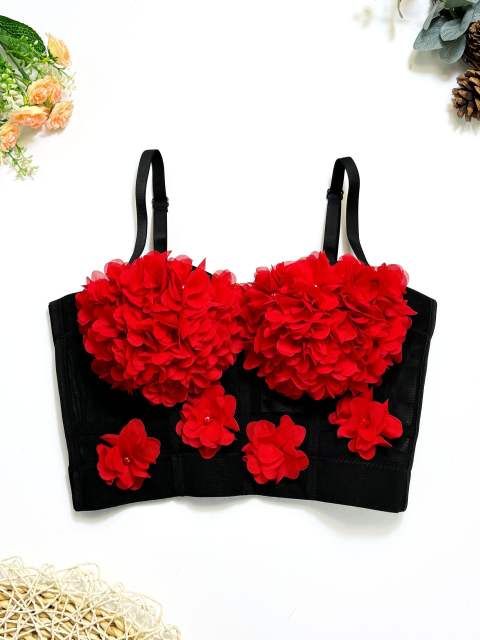 Sweet girl lace mesh corset tops camisoles for women
