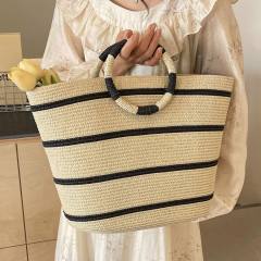 Holiday Style Straw Woven Bag Large Capacity Woven Tote Bag Beach Bag