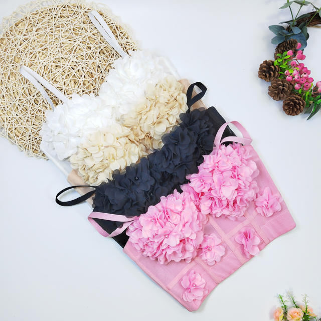 Sweet girl lace mesh corset tops camisoles for women