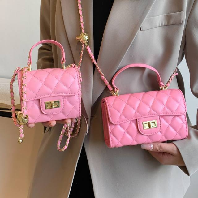 Rhombic Embroidery Small Bag Women's 2025 Spring Portable Square Bag chain bag
