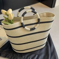 Holiday Style Straw Woven Bag Large Capacity Woven Tote Bag Beach Bag