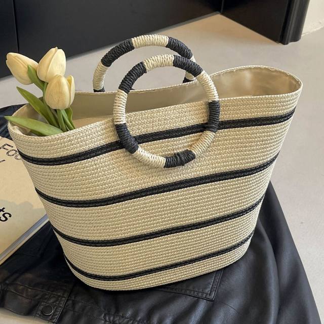 Holiday Style Straw Woven Bag Large Capacity Woven Tote Bag Beach Bag