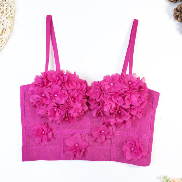 Sweet girl lace mesh corset tops camisoles for women