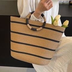 Holiday Style Straw Woven Bag Large Capacity Woven Tote Bag Beach Bag