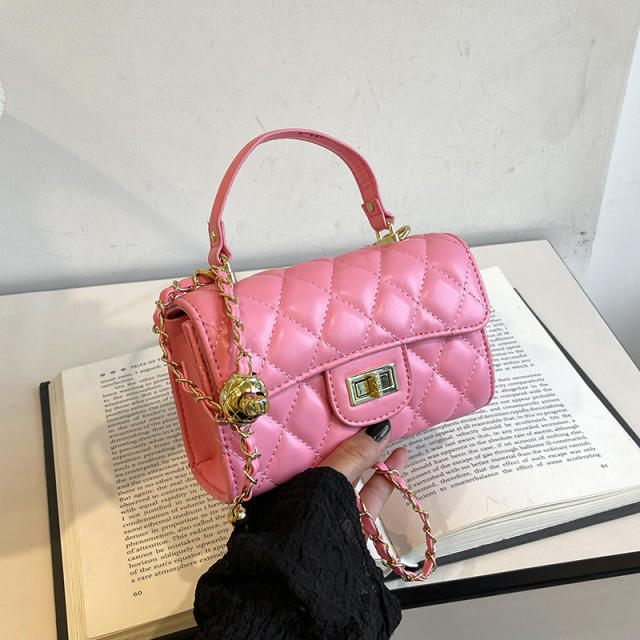 Rhombic Embroidery Small Bag Women's 2025 Spring Portable Square Bag chain bag