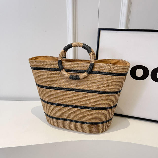 Holiday Style Straw Woven Bag Large Capacity Woven Tote Bag Beach Bag