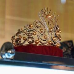 Luxury gold color pearl unique large Wedding Birthday Crown Baroque Crown