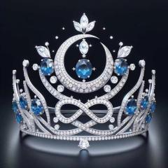 Baroque beauty pageant champion crown high-end atmosphere big round crown
