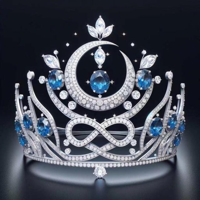 Baroque beauty pageant champion crown high-end atmosphere big round crown