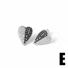 18KG full diamond heart earings studs earrings