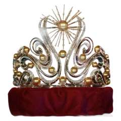 Luxury gold color pearl unique large Wedding Birthday Crown Baroque Crown