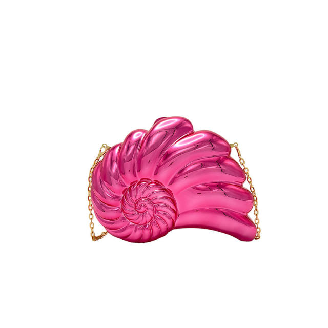 Unique colorful acrylic shell shape box bag evening bag