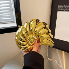 Unique colorful acrylic shell shape box bag evening bag