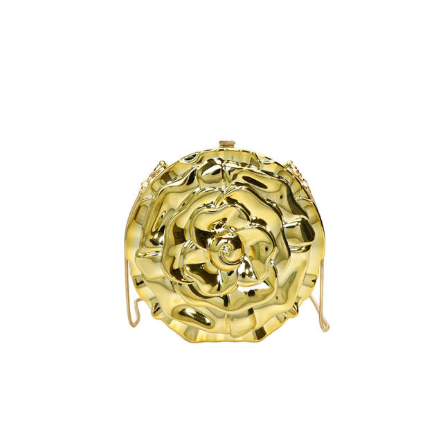Personality gold silver color acrylic flower shape box bag crossbody bag
