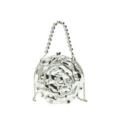 Personality gold silver color acrylic flower shape box bag crossbody bag