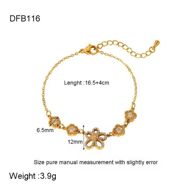 Delicate cubic zircon setting stainless steel bracelet collection tennis bracelet