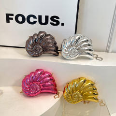 Unique colorful acrylic shell shape box bag evening bag