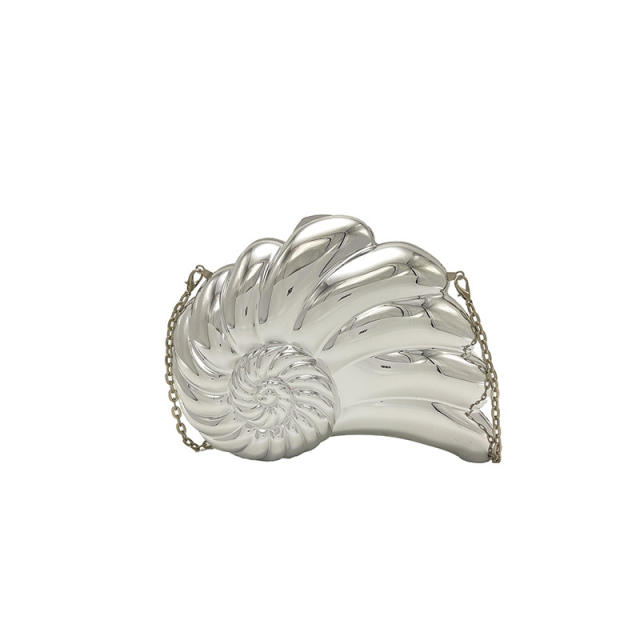 Unique colorful acrylic shell shape box bag evening bag