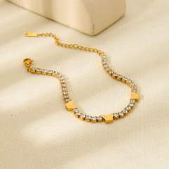 Delicate cubic zircon setting stainless steel bracelet collection tennis bracelet