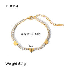 Delicate cubic zircon setting stainless steel bracelet collection tennis bracelet