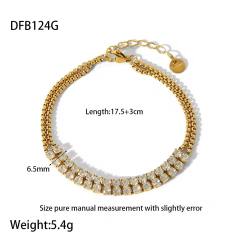 Delicate cubic zircon setting stainless steel bracelet collection tennis bracelet