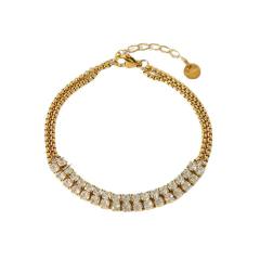 Delicate cubic zircon setting stainless steel bracelet collection tennis bracelet