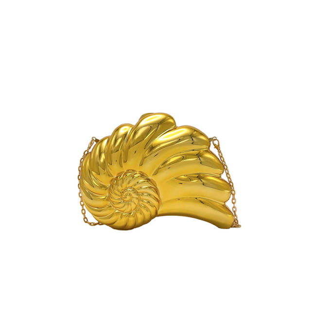 Unique colorful acrylic shell shape box bag evening bag